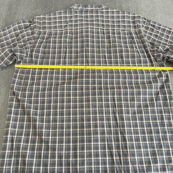 Columbia 100% Cotton Gray Plaid SS Button Up Shirt, Size XL - Picture 5 of 6